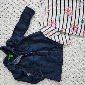 DIP denim shirt and floral long sleeve